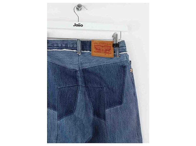 Vêtements Jeans dritti in cotone blu - vista 4