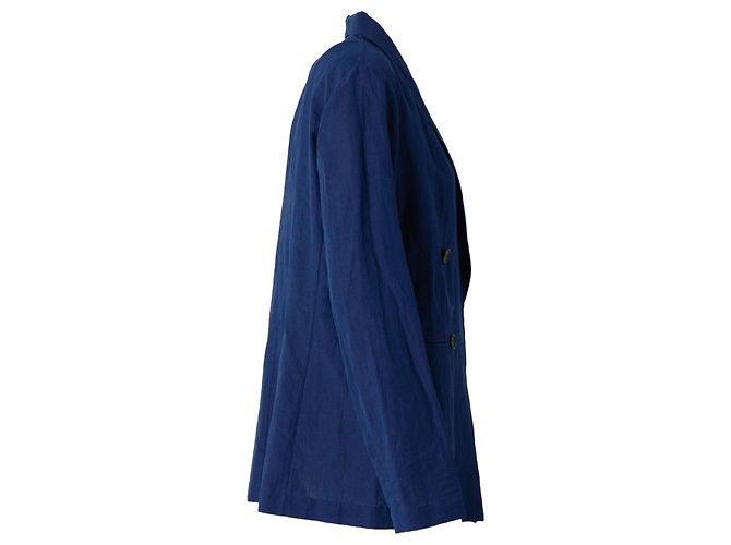 Blazer de lino azul marino de doble botonadura Brunello Cucinelli - vista 2