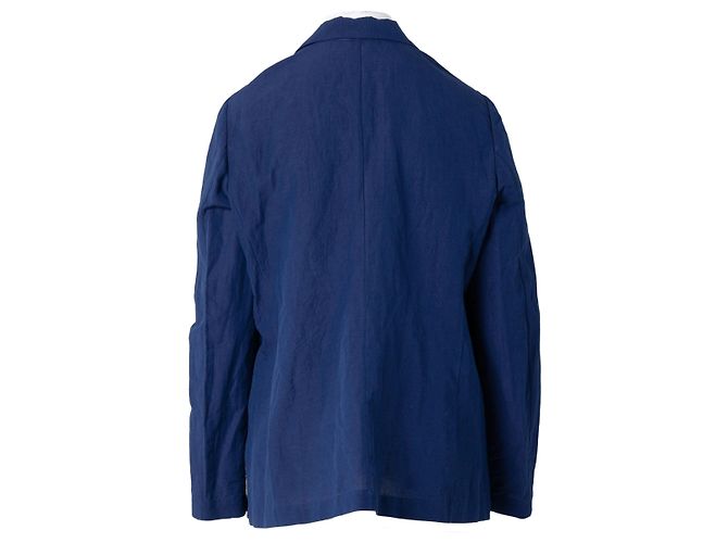 Blazer de lino azul marino de doble botonadura Brunello Cucinelli - vista 3