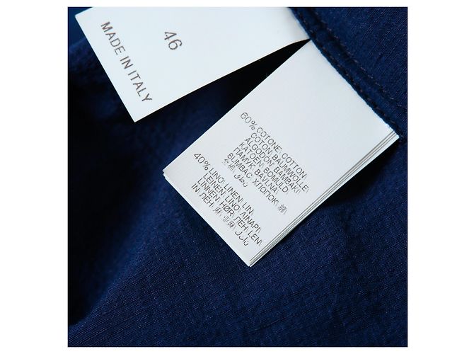 Blazer de lino azul marino de doble botonadura Brunello Cucinelli - vista 8