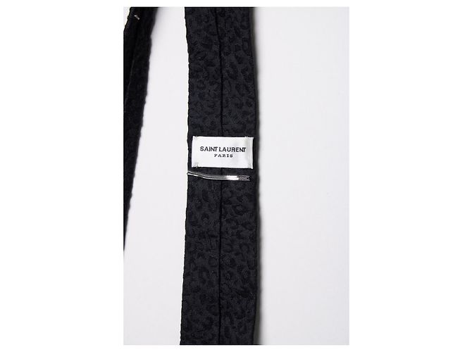 Saint Laurent, leopard structured tie - view 3
