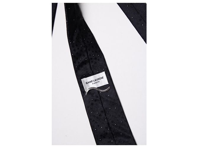 Cravatta stampata con stelle Saint Laurent Nero - vista 2