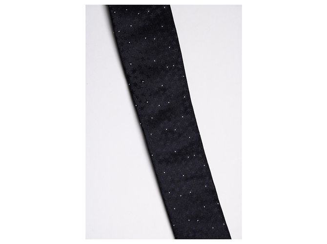 Cravatta stampata con stelle Saint Laurent Nero - vista 3