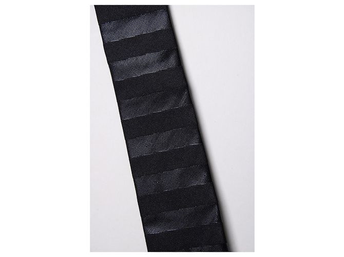 Corbata estructurada negra a rayas Saint Laurent Negro - vista 2