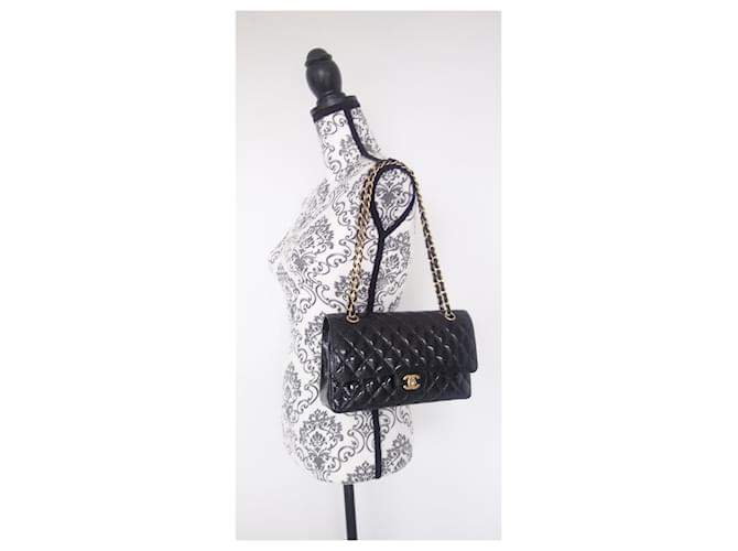 Timeless Borsa Chanel Classica Nera Glitter Nero - vista 12