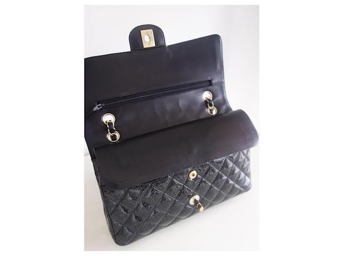 Timeless Borsa Chanel Classica Nera Glitter Nero - vista 3