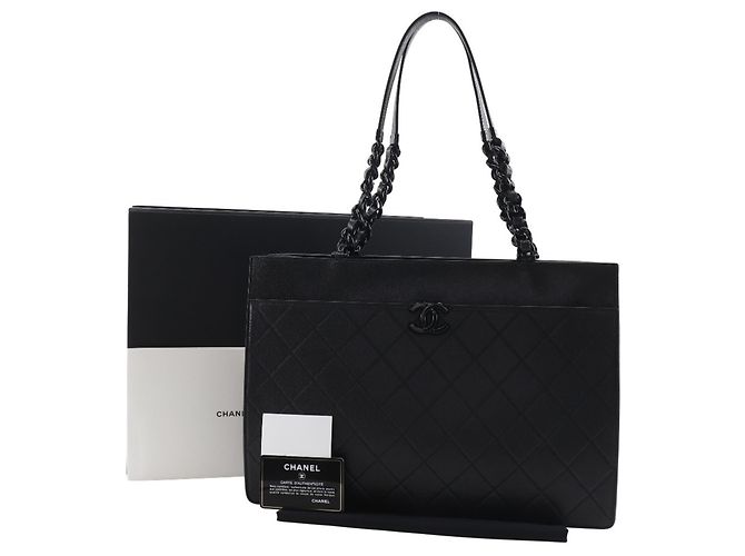 Chanel Matelassé Große Tote Tasche Schwarz - Ansicht 13