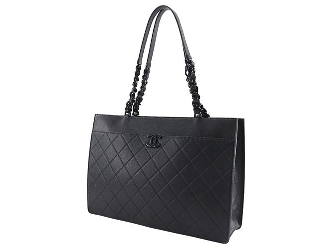 Chanel Matelassé Große Tote Tasche Schwarz - Ansicht 2