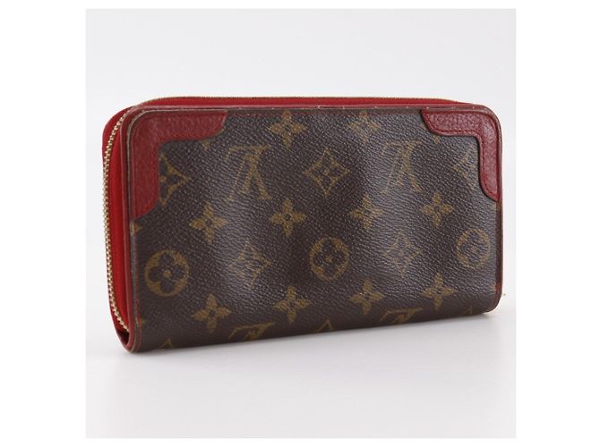 Cartera Zippy Retiro Louis Vuitton Castaño Roja Fucsia - vista 3