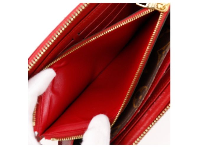 Cartera Zippy Retiro Louis Vuitton Castaño Roja Fucsia - vista 7