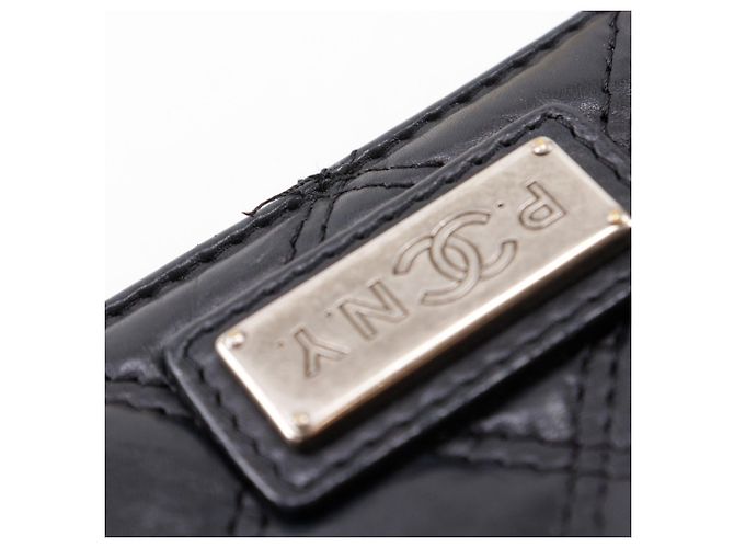 Cartera larga Matelassé Chanel en piel de cordero negro - vista 19