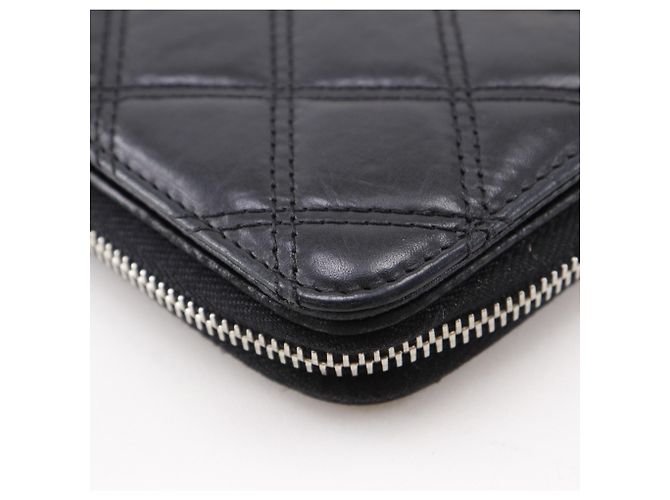 Cartera larga Matelassé Chanel en piel de cordero negro - vista 4