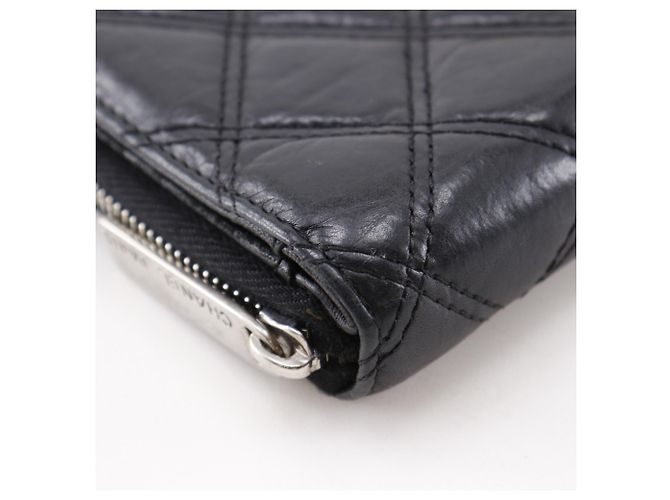 Cartera larga Matelassé Chanel en piel de cordero negro - vista 6