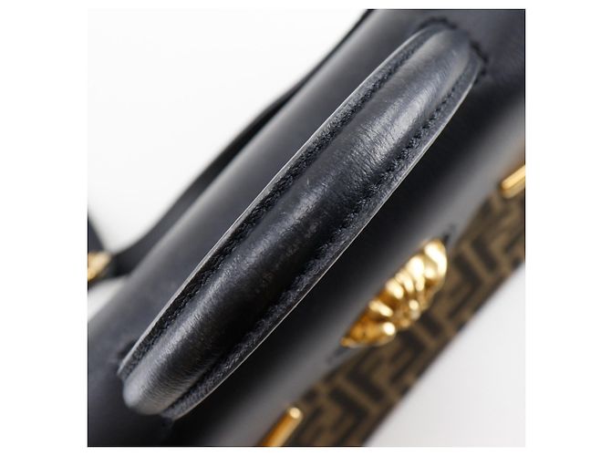 Borsa Fendi La Medusa Zucca Marrone Nero - vista 5