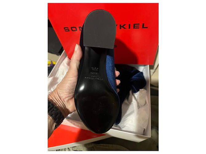 Botines Requln Sonia Rykiel de terciopelo azul - vista 5