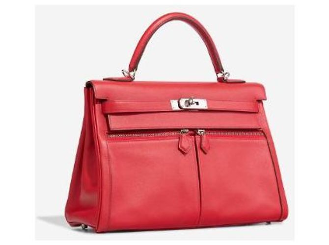 Hermès Borsa HERMES Kelly Lakis in Pelle Rossa - 102983 Rosso - vista 3