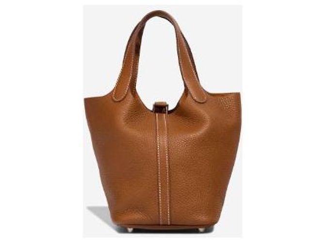 Hermès Bolsa HERMES Picotin em Couro Dourado - 102975 - vista 2