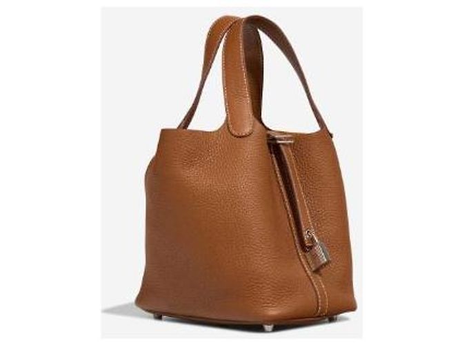 Hermès Bolsa HERMES Picotin em Couro Dourado - 102975 - vista 3