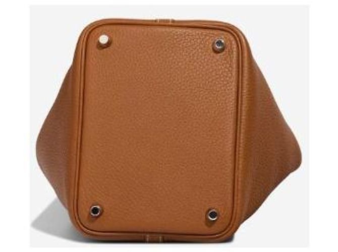 Hermès Bolsa HERMES Picotin em Couro Dourado - 102975 - vista 4