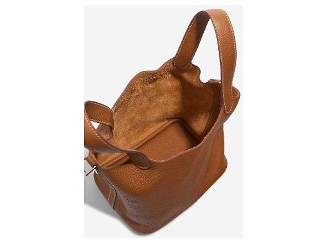 Hermès Bolsa HERMES Picotin em Couro Dourado - 102975 - vista 7