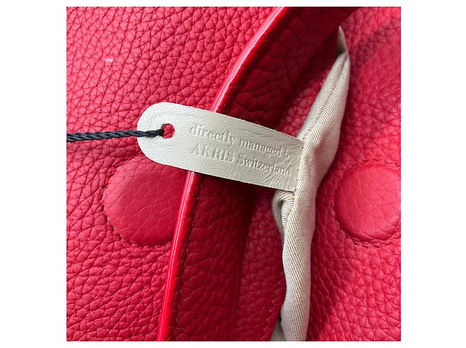 Borsa XS Anna in pelle di vitello grana rossa Akris - vista 15