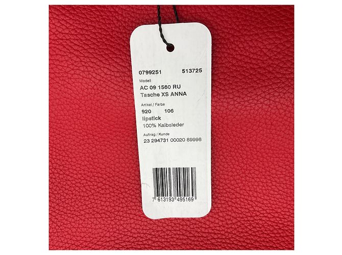 Borsa XS Anna in pelle di vitello grana rossa Akris - vista 17