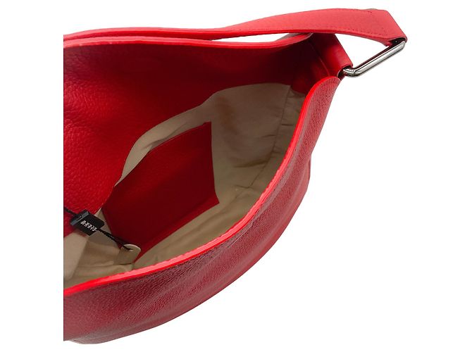 Borsa XS Anna in pelle di vitello grana rossa Akris - vista 6