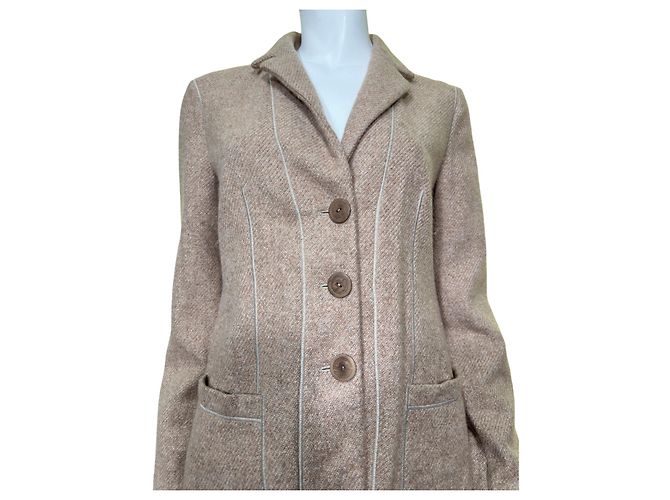 Blazer Giorgio Armani de cashmere e lã bege - vista 2