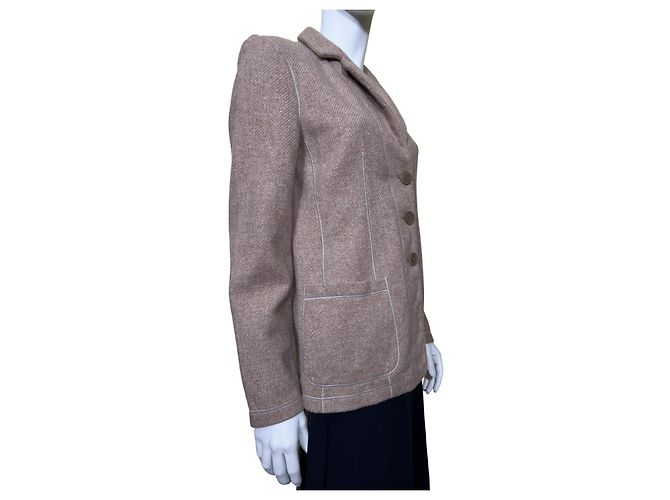 Blazer Giorgio Armani de cashmere e lã bege - vista 3