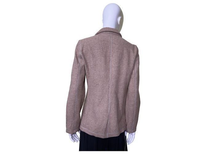 Blazer Giorgio Armani de cashmere e lã bege - vista 4