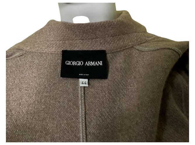 Blazer Giorgio Armani de cashmere e lã bege - vista 5
