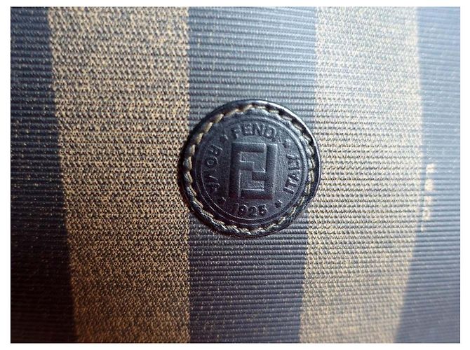 Borsa a tracolla Fendi Pequin Borsa a spalla Nera Marrone Striata - vista 2