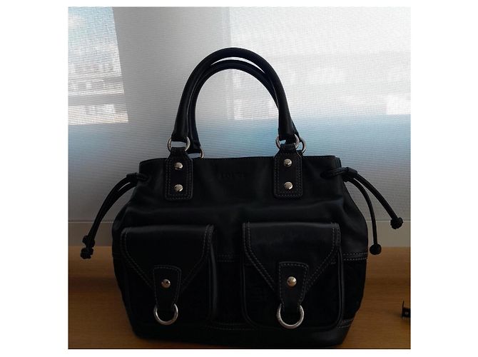 Bolso tote Loewe Anagram negro de ante y cuero - vista 2