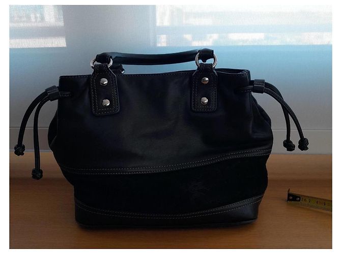 Bolso tote Loewe Anagram negro de ante y cuero - vista 3
