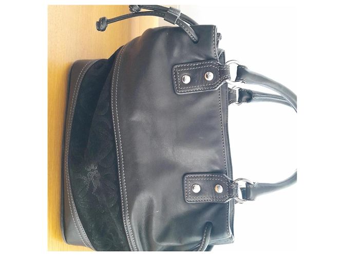 Bolso tote Loewe Anagram negro de ante y cuero - vista 4