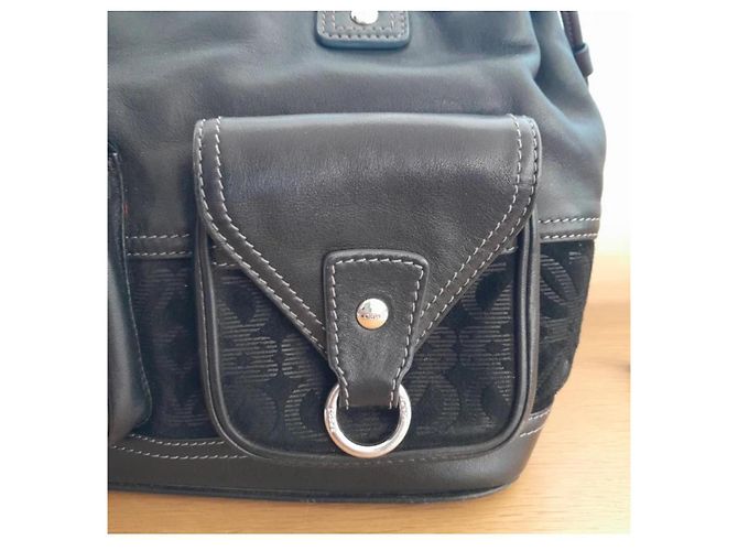 Bolso tote Loewe Anagram negro de ante y cuero - vista 6