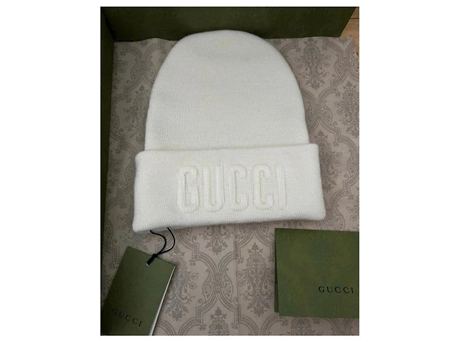 Gucci Mütze Weiß aus Wolle Größe M - Ansicht 2