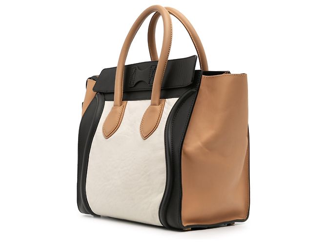 Luggage Céline Celine Weiße Mini Tricolor aus Kalbsleder Reisetasche - Ansicht 2