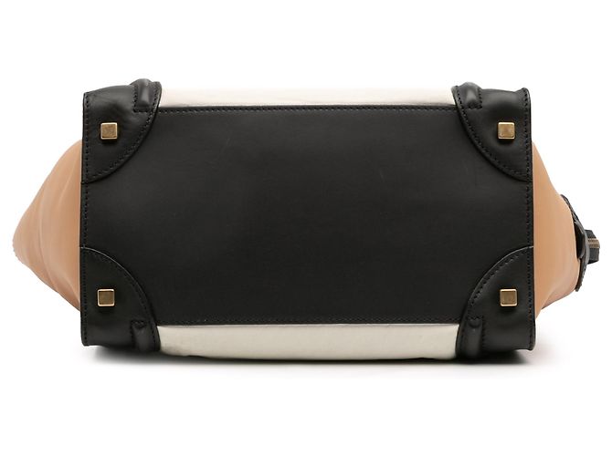 Luggage Céline Celine Weiße Mini Tricolor aus Kalbsleder Reisetasche - Ansicht 3