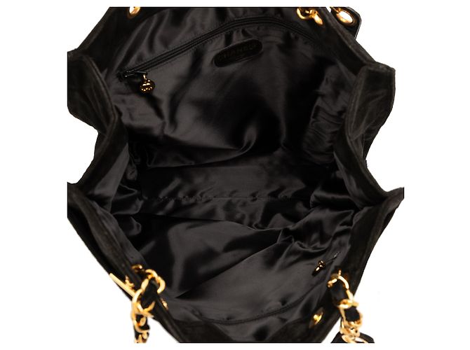 Chanel Schwarze CC Wildleder-Tasche - Ansicht 4