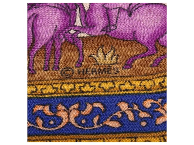 Sciarpa Hermès Carré 90 QALAMDAN Rosso Multicolore - vista 2