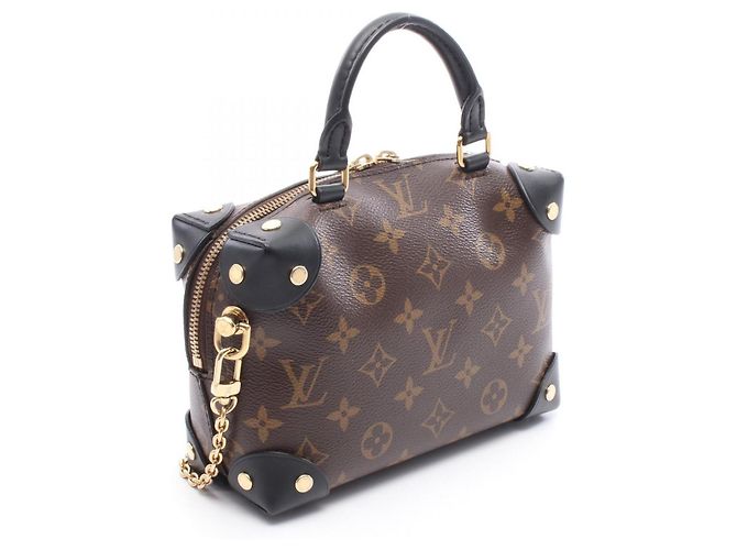 Bolsa Petite Malle Souple Louis Vuitton Marrom Preto Monograma - vista 2