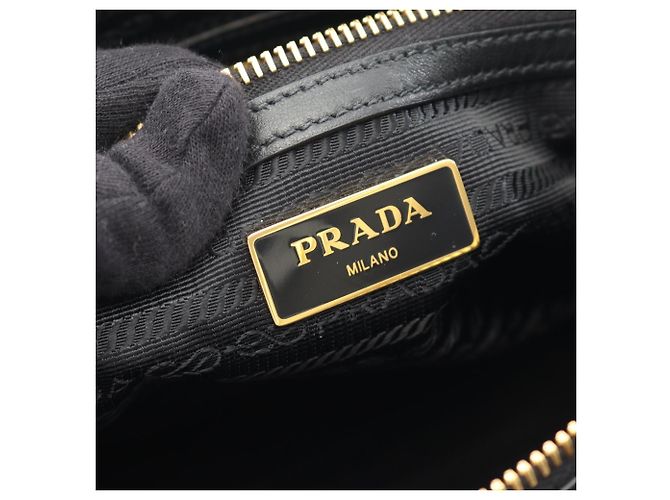 Borsa a mano in jacquard con logo Prada Nero - vista 4