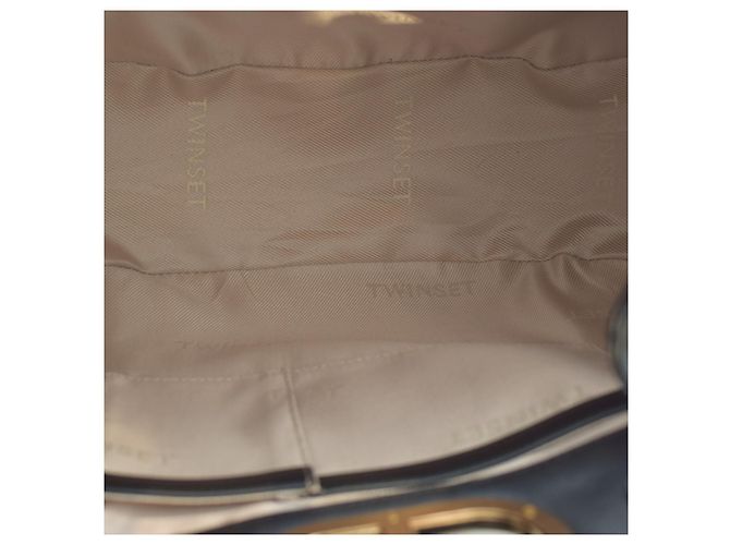 Twin Set Borsa tote in pelle nera Twinset Milano con hardware del logo dorato Nero - vista 14