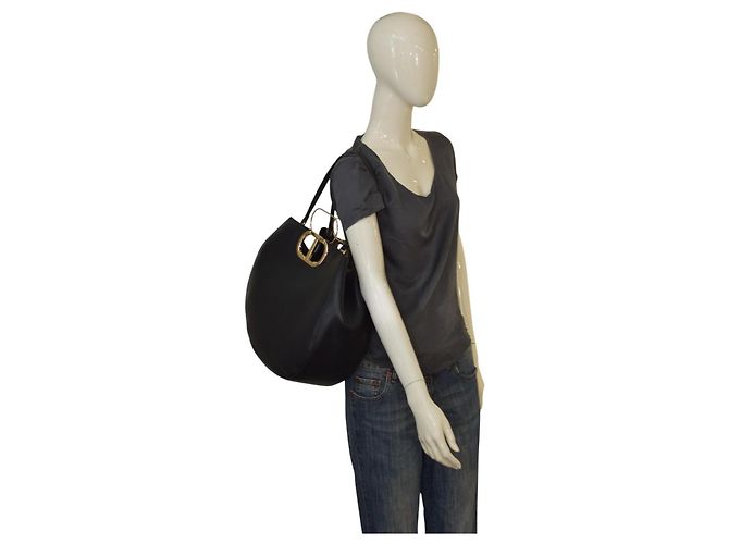 Twin Set Borsa tote in pelle nera Twinset Milano con hardware del logo dorato Nero - vista 16