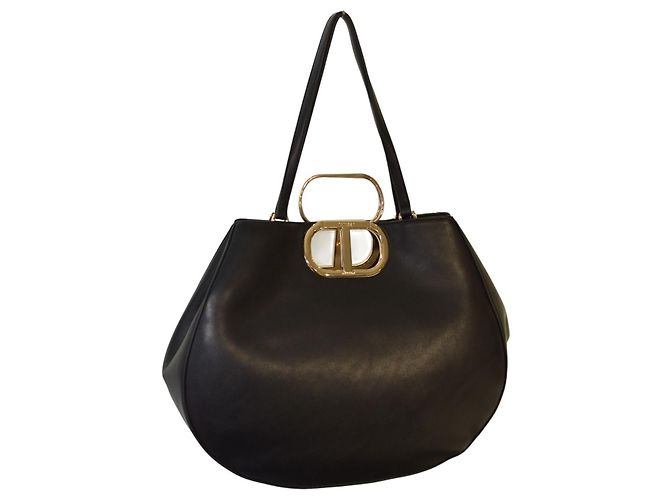 Twin Set Borsa tote in pelle nera Twinset Milano con hardware del logo dorato Nero - vista 2