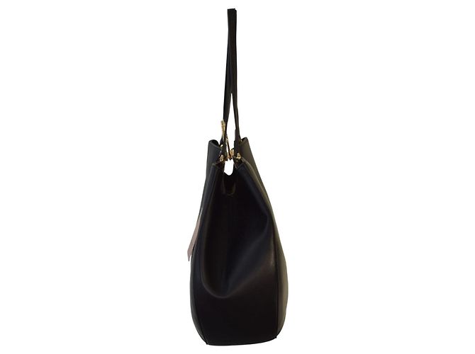 Twin Set Borsa tote in pelle nera Twinset Milano con hardware del logo dorato Nero - vista 3