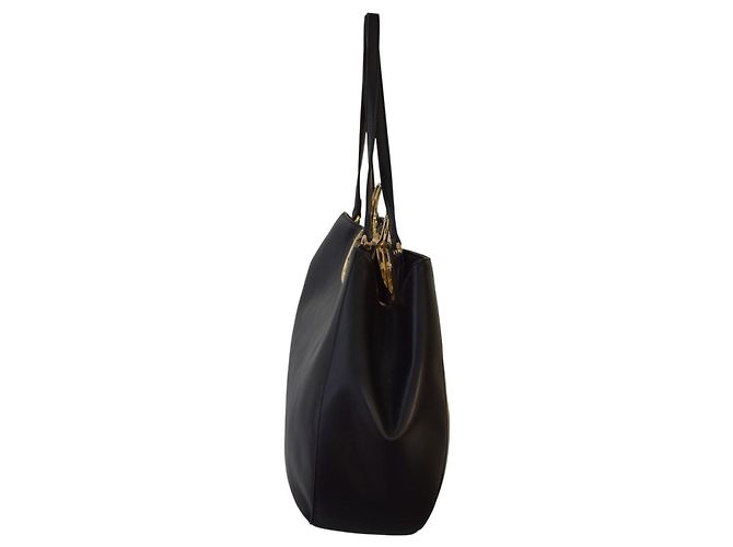 Twin Set Borsa tote in pelle nera Twinset Milano con hardware del logo dorato Nero - vista 4