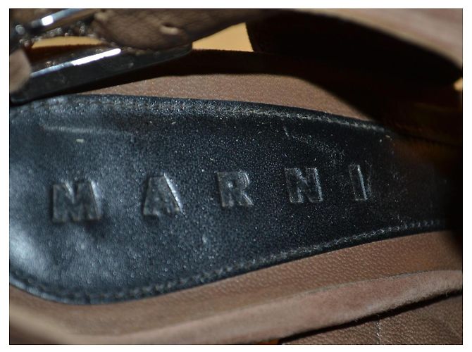 sandali Marni in scamosciato marrone taglia 37.5 - vista 7