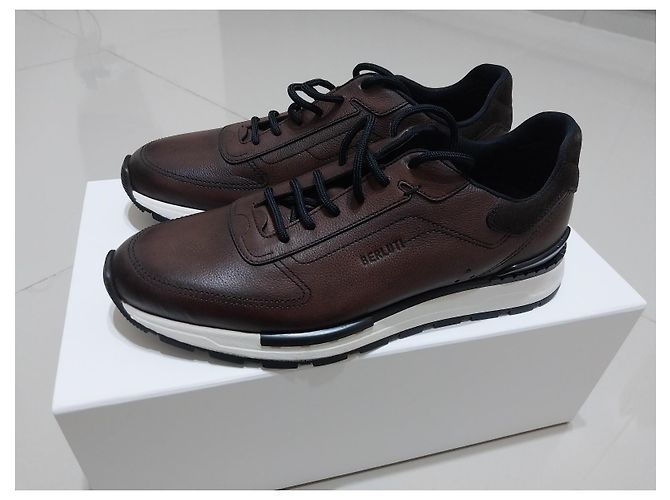 Sneakers Berluti in pelle marrone - vista 6
